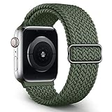 Braided Solo Loop Sport Band Compatible with Apple Watch Bands 38mm 40mm 42mm 44mm, Adjustable Soft Stretchy Elastic Wristband Compatible with iWatch Series 6/5/4/3/2/1/SE 38mm/40mm (Patents Pending)