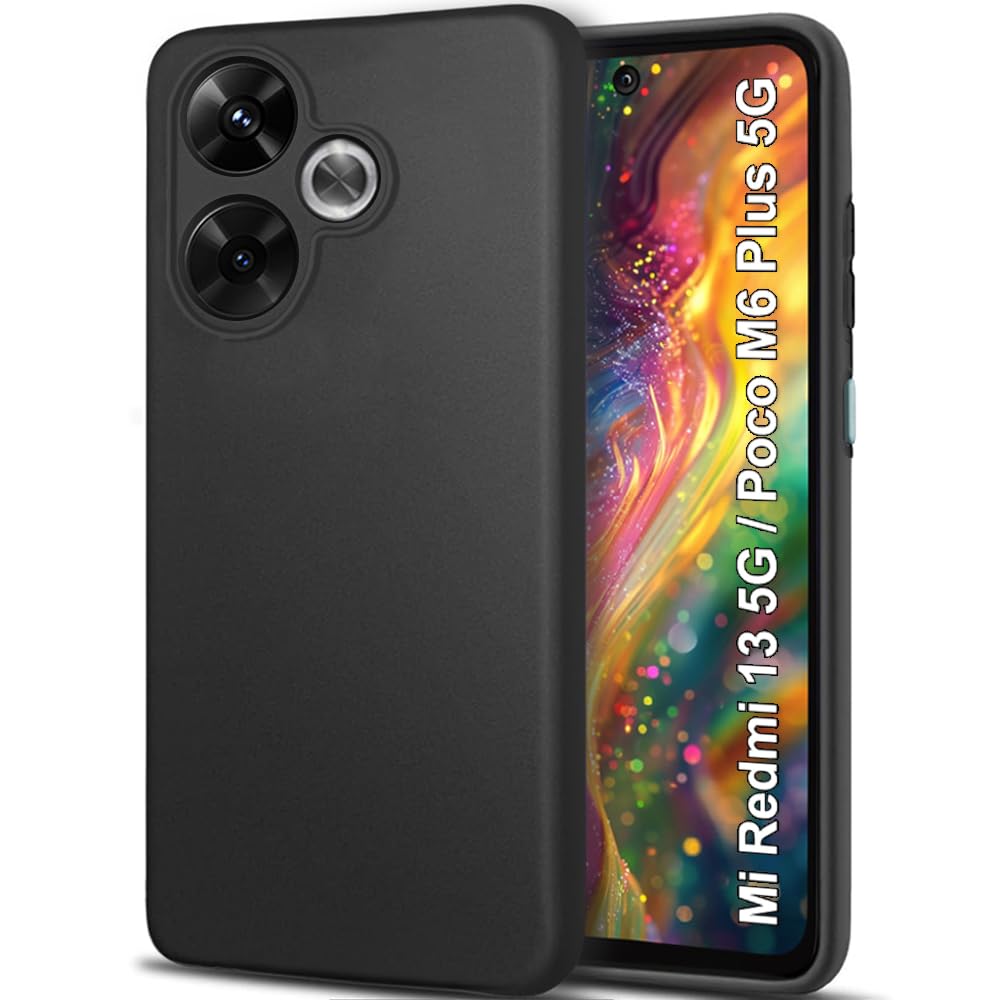 TheGiftKart Sleek Back Cover Case for Mi Redmi 13 5G / Poco M6 Plus 5G | Slim Fit Protective Design | Ultra Matte Finish | Camera Protection Bump | Soft Back Cover for Redmi 13 5G (Silicone, Black) (B0D8T72CQH) Amazon Price History, Amazon Price Tracker