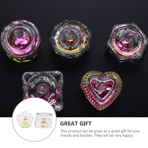 Healifty 2 piezas vasos de cristal para arte de uñas miniatura 3