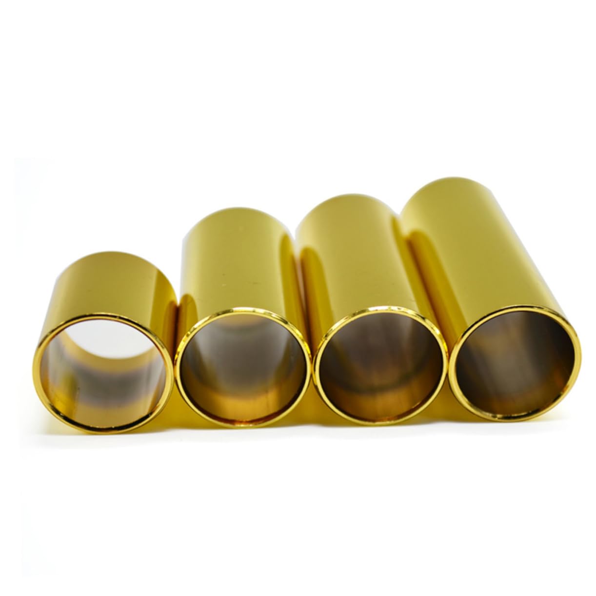 NOLITOY 4pcs Set Stainless Steel Slide Bar Finger Cover for Guitar Slide Ring Guitar Accessory 7cm 6cm 5.1cm 2.8cm