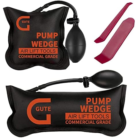 Gute Air Wedge Bags Pump, 2Pack Commercial Inflatable Air Wedges Pump Tool,Air Wedge Bag Tool-Professional Leveling Kit for Variety of Jobs. 300 LB Rating (2Sizes) Cover