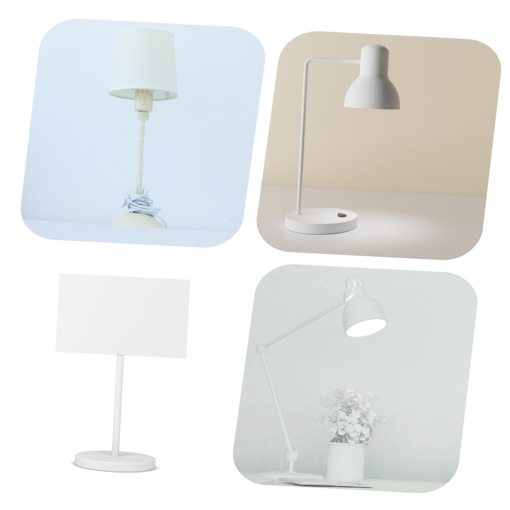 NUOBESTY Base per Lampada da Tavolo Rotonda in Ferro Braccio Snodabile, Supporto per Lampada da Scrivania Stabile e Passaggio Cavi, per Ufficio, Studio e Camera da Letto