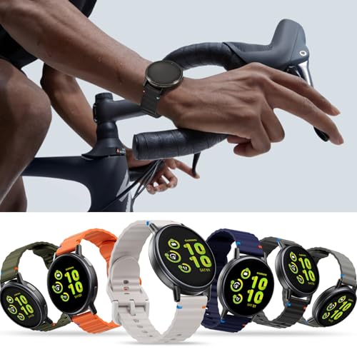 Silicone Bands Compatible with Garmin Vivoactive 6/5 Watch Band/Garmin Venu/Sq Women Men, Soft Wave Rubber Strap for Forerunner 165/55/245/652 Quick Release Wristband with Decorative Woven Line - image 6