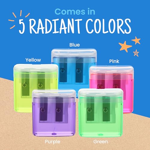 Craftzilla SHA01 Pencil Sharpener 100-Pack - Manual Pencil Sharpener For Kids With Lid - Crayon Sharpener thumb #5
