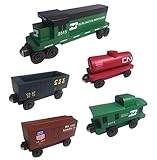 Burlington Northern Railway GP-38 Diesel 5pc. Set - Wooden Toy Train by Whittle Shortline Railroad -...