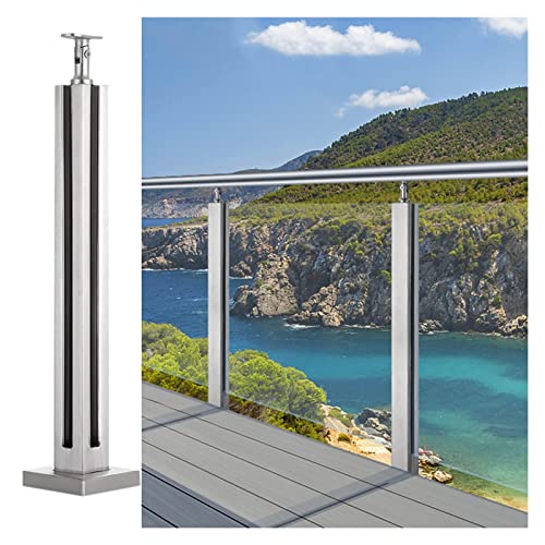Garde-corps de terrasse durable en acier inoxydable avec support en verre