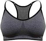 Puma Seamless Sports Bra with Removable Cups, Large, Grey