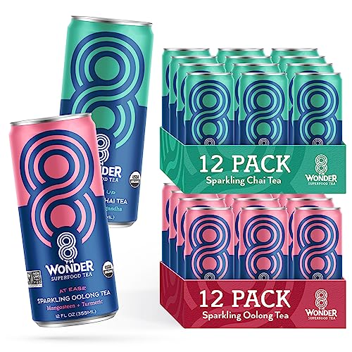 8Th Wonder Sparkling Superfood Oolong Tea + Sparkling Superfood Chai Tea - Pack Of 24 #TOP10