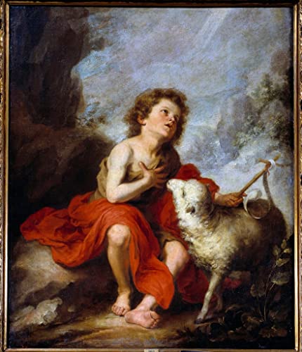 Impression toile Saint Jean Baptiste Murillo, peinture murale d'art pour salon