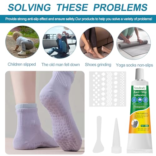 Smdrafy Sock Stop, Socken Stopper Flüssigkeit, Sockenstopp, Stopper für Socken,Sockenstopper für wollsocken, Teppiche, Badezimmermatten,Transparent,50ml