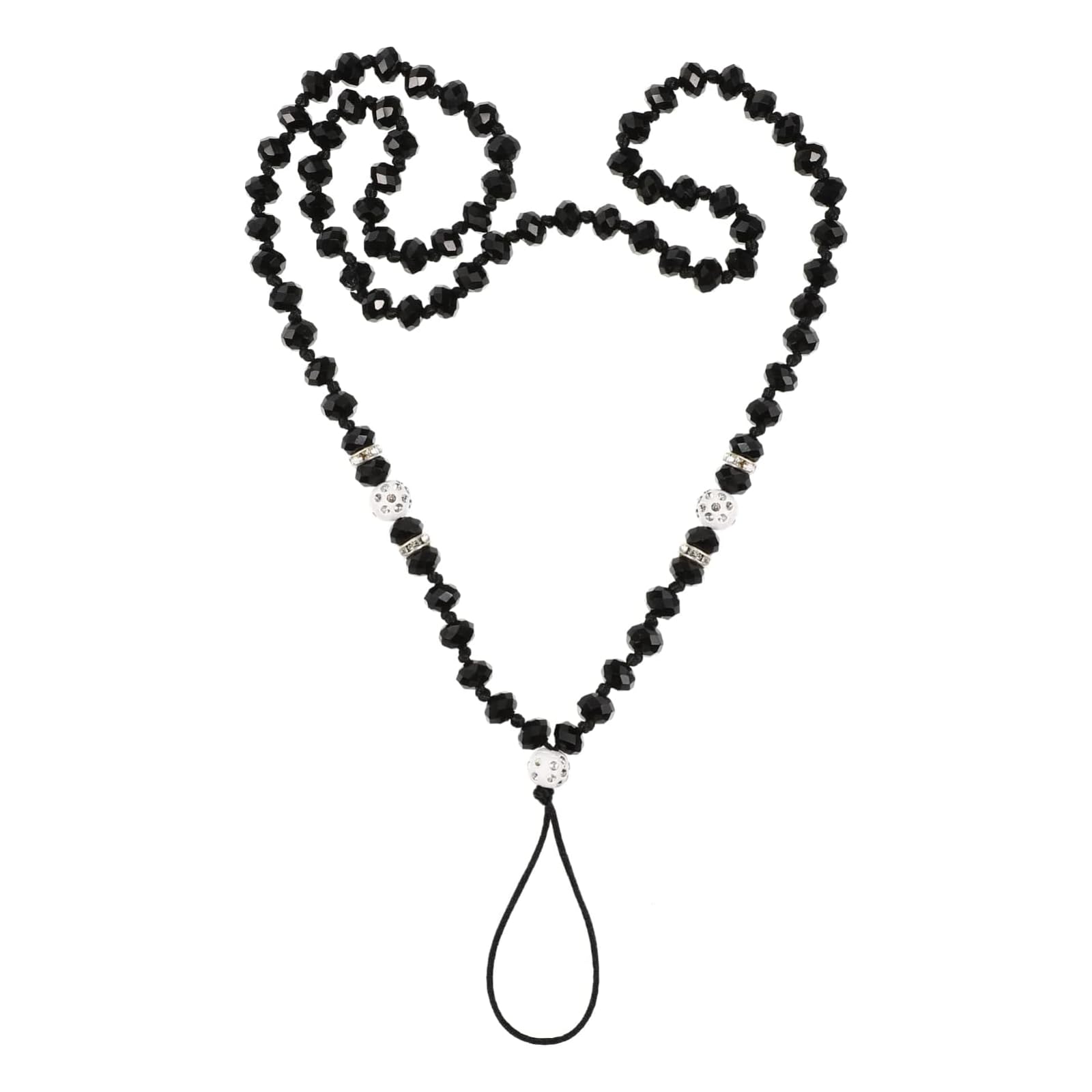 THE WHITE SHOP 3Pcs Choker Necklaces for Women Womens Chain Necklace Beaded Phone Charm Phone Lanyard Womens Choker Necklaces Lanyard for Women Crystal Necklace Phone Tether Miss Cell Phone Suspenders