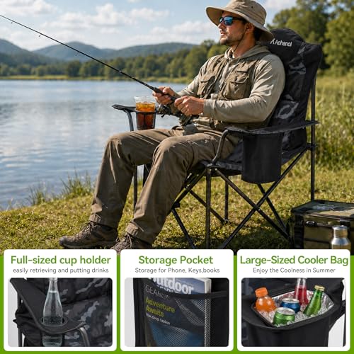 Silla de Camping Aohanoi Heavy Duty para Adultos con Portavasos y Bolsa Térmica miniatura 5