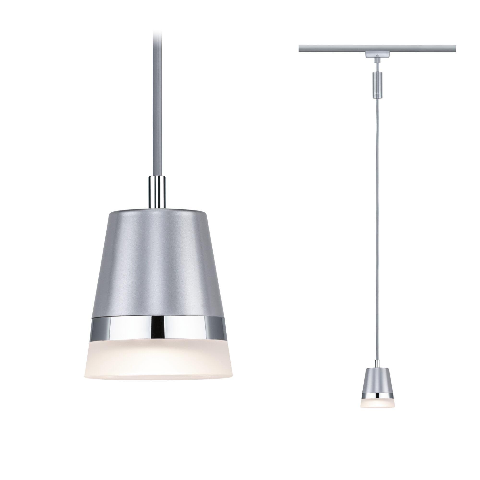 Paulmann 95628 URail Suspension Cone GU10 max. 10W dimmable 230V Système de rails chrome mat - Libre choix de l'ampoule