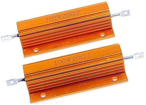 Yohii Wirewound Resistor 100W 20Ohm Aluminum Case Mounted 2Pcs