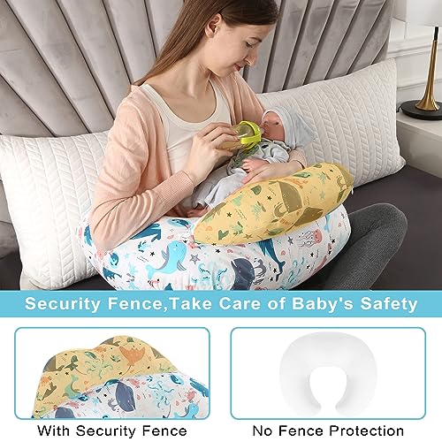 BATTOP Nursing Pillow for Breastfeeding,Baby Feeding Pillow,with Adjustable Waist Strap,Removable Slipcover,Breastfeeding Pillows for More Support for Mom and Baby,Plus Size,Extra Pillow on Top