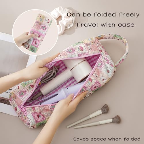 Image of RSRSLEII Quilted Hair Tools Travel Bag,Hair Styling Accessories Storage Case for Shark FlexStyle, Dyson Airwrap Hair Dryer, Curling Iron, Revlon Hair Tools,Portable and foldable(03Checkered)