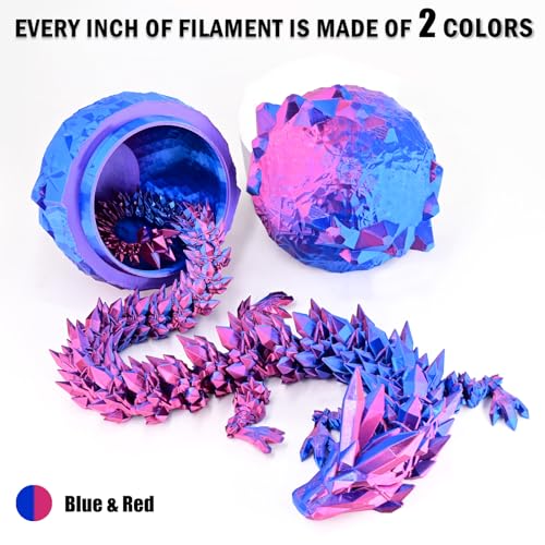 Image of OVV3D PLA Filament 1.75mm, Silk PLA Dual Color 3D Printer Filament, Blue Red Coextrusion Filament, Color Change Every Inch Filament 3D Printing Materials + /-0.02mm, 1kg /2.2lb