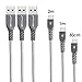 Price comparison product image TECHGEAR 3 Pack STRONG Durable Braided USB C Charging & Data Sync Cables (30cm/1m/2m) Compatible with Samsung Tab S6 Lite, Tab A9 Plus / A9 A8 A7 / Lite, S9 S8 S7 Plus/Ultra, Active 3 4 5 Pro Silver