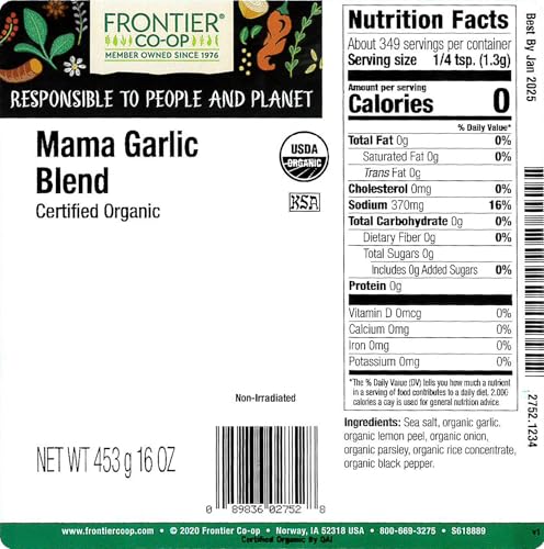 Frontier Co-op Mama Garlic, Certified Organic, Kosher | 1 lb. Bulk Bag image 4