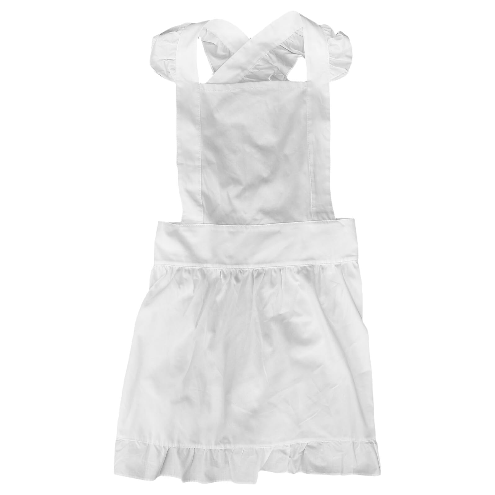 Grembiule da Donna Bianco in Cotone con Tasche Regolabile, Grembiule da Cameriera per Cucina, Ristorante e Pasticceria, Stile Retrò Funzionale per Uso Professionale