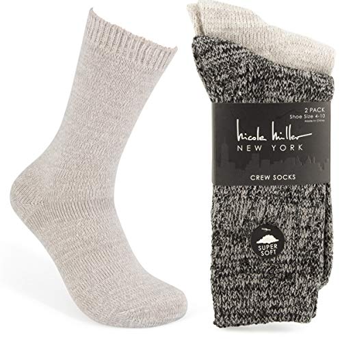 Nicole Miller (2 Pairs) Women's Plush Socks Ultra Soft Winter Socks Pack For Women Fuzzy Socks