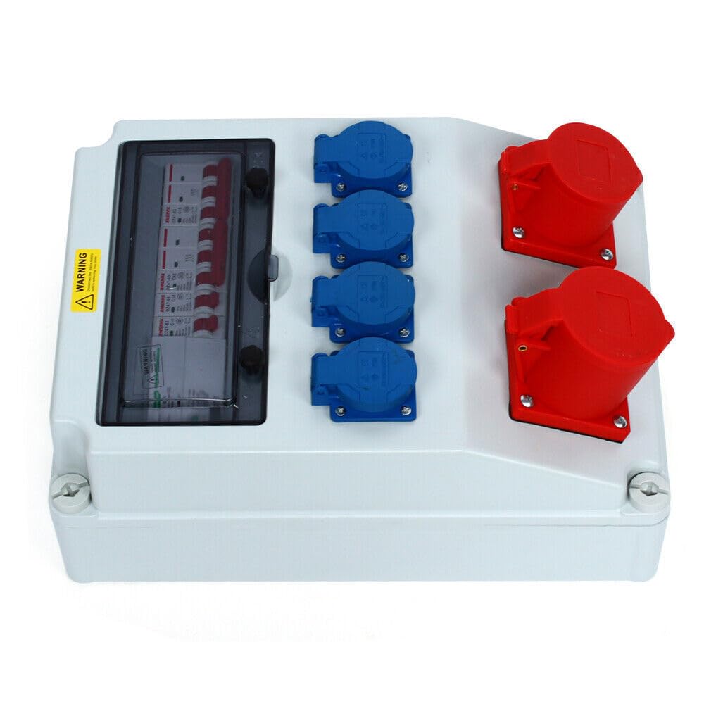 Distribuidor de electricidad, distribuidor para ambientes húmedos, distribuidor de pared, caja de alimentación, exterior e interior, distribuidor de corriente de construcción, completo para interiores