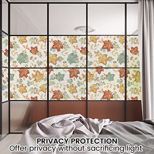 Dktie Autumn Maple Of Leaf Series Window Film Stained Glass Frosted Decoration Art Window For Home Decor (Ctblt164, 17.7 X 78.7 Inches) #TOP6