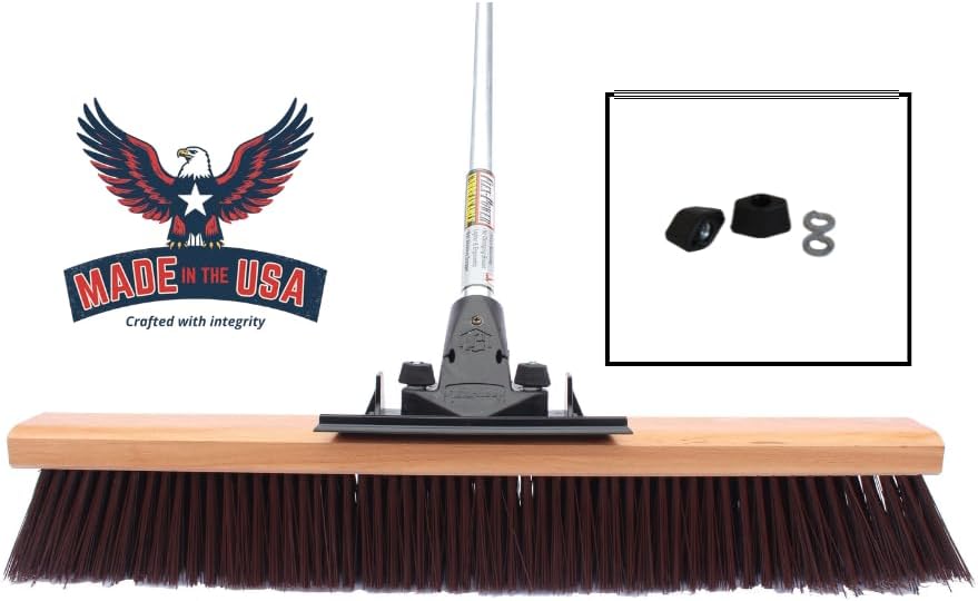 Unbreakable Commercial Push Broom (Contractors 24 Inch) Coarse Bristles