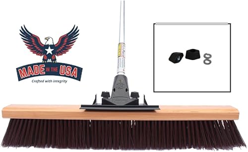 FlexSweep Escoba de empuje comercial irrompible (contratistas de 24 pulgadas) cerdas gruesas