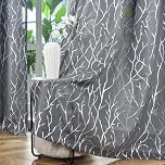 Kotile Silver Grey Curtains 63 Inch Length for Bedroom, Metallic Silver Foil Tree Branch Curtain Panels, Grommet Top Privacy Semi-Sheer Curtains 2 Panels, 52 x 63 Inch Each, Silver Grey