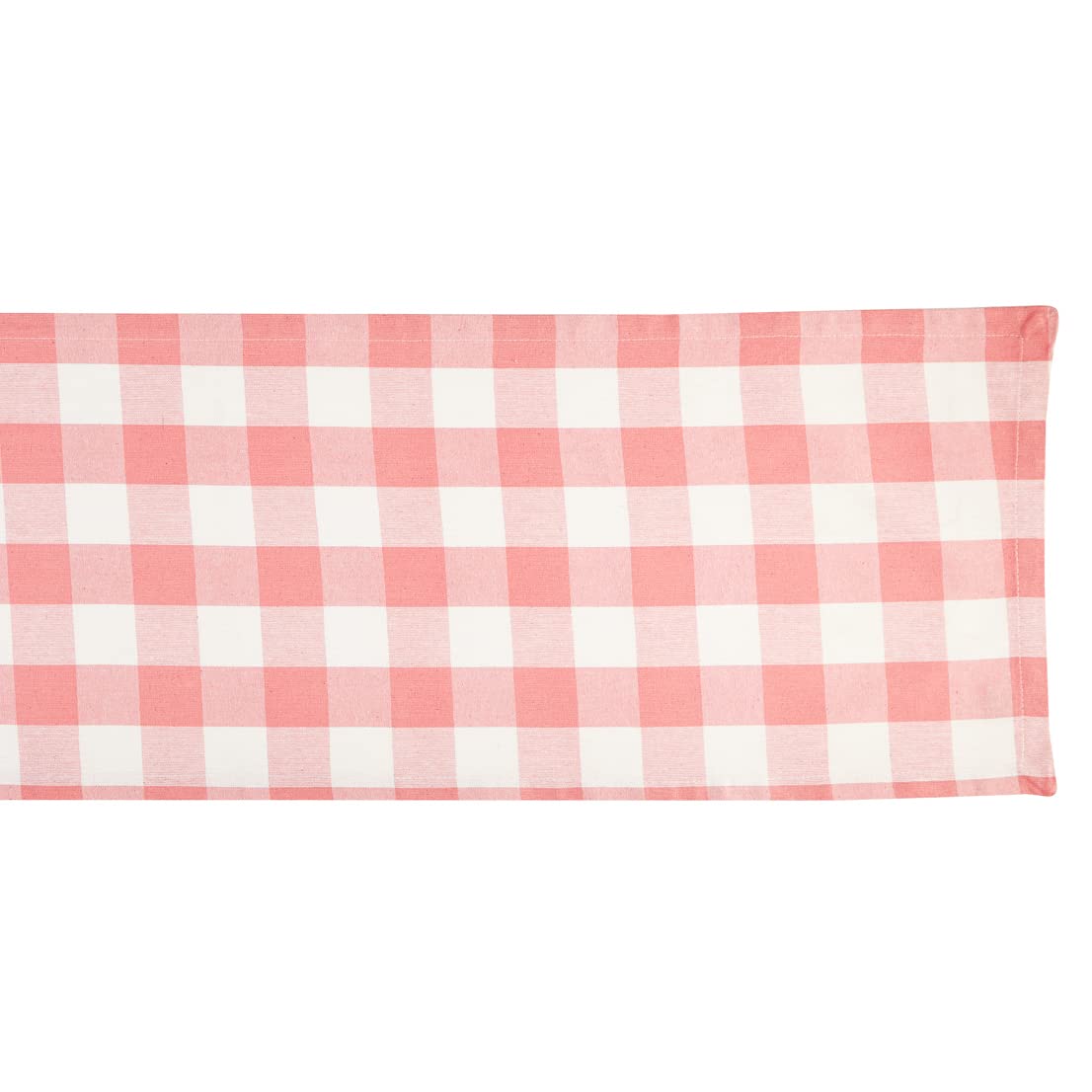 DII Buffalo Check Collection, Classic Farmhouse Table Runner, 14x108, Pink & White