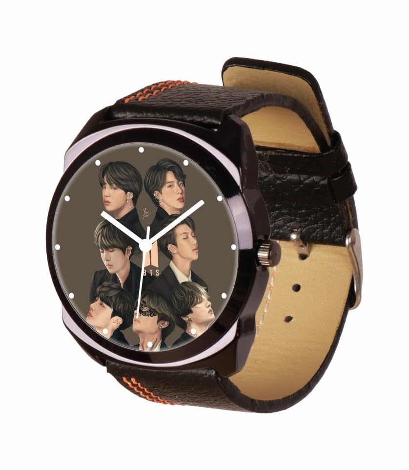 Pinklips Shopping BTS Kpop Themes Casual Wrist Watches Luxury Stylish with Brown Leather StrapWATCHPINKBTS03 (B0C9V25S7F) Amazon Price History, Amazon Price Tracker