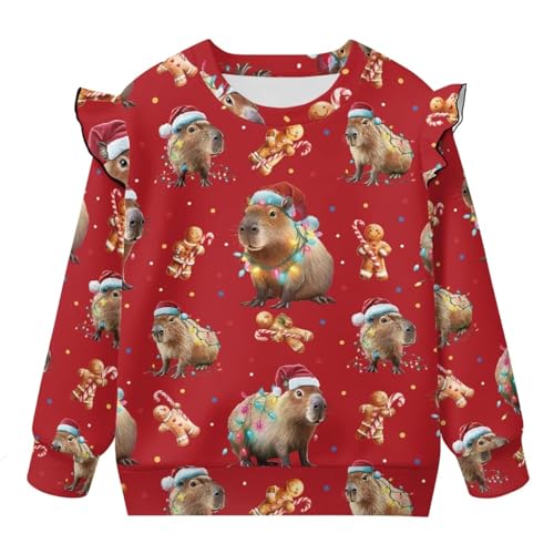 Sweat-shirt de Noël filles pull manches longues décontracté coton col rond enfant