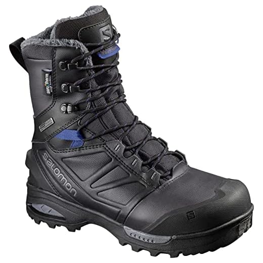 Salomon Women's Toundra PRO CSWP W Snow Boot, Phantom/Black/Amparo Blue, 10 M US