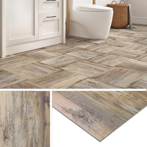 Livelynine Peel and Stick Floor Tile Reclaimed Wood Waterproof Flooring