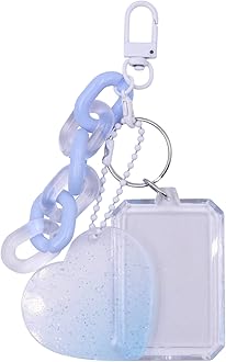 Clear Acrylic Kpop Photocard Holder Love Heart Kawaii Credit ID Card Photo Display Holder Bag Pendant Keychain