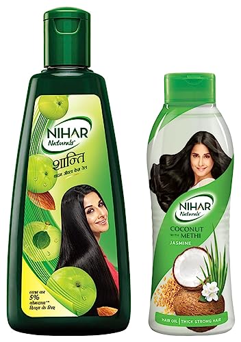 Image of Nihar Naturals Jasmine Hair Oil - 400 ml & Nihar Shanti Amla Badam Hair Oil, 500 ml