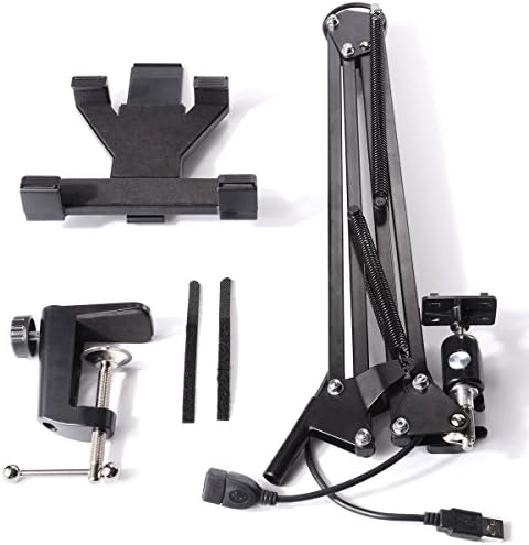 Xcellent Global Adjustable Hands Free iPad / Tablet Holder Mount Stand Telescopic Rack With Charge Cables and A Bonus Free 1.5 M USB Cable Included M-CA015