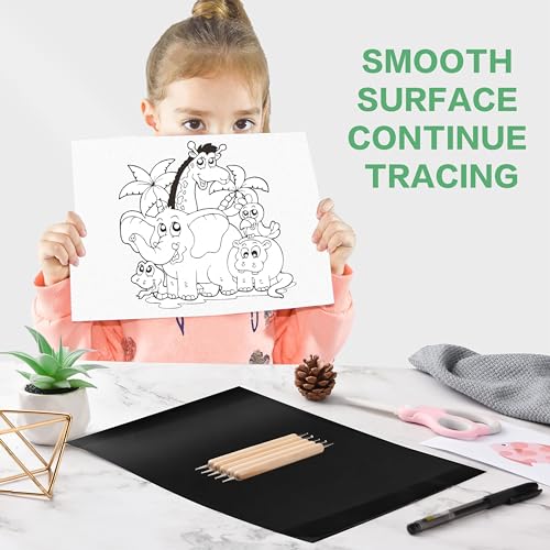 image for Hlonon 50 Sheets Carbon Paper Graphite Paper Black Carbon Transfer (8.