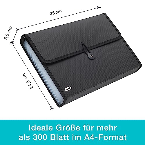 Elba Dokumentenmappe A4, Fächermappe - Schwarz