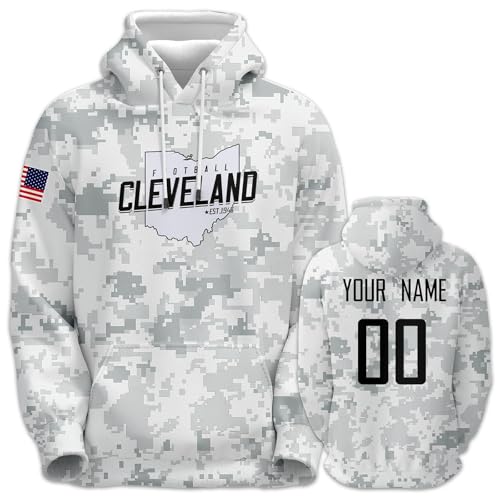 Custom Hoodie for Men Design Your Own Name and Number Football Sport Fan Sweatshirt Personalized Camo Pullover Tops