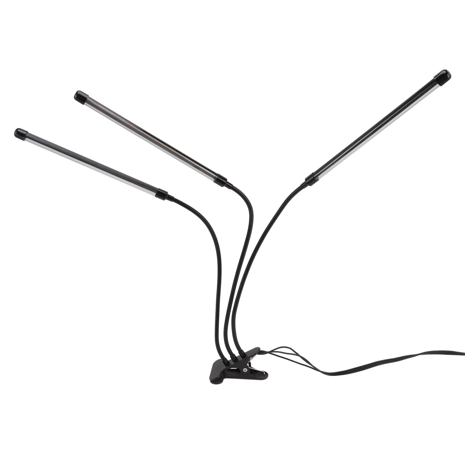 GooingTop LED-Wachstumslicht, 3-Kopf-Clip-Pflanzenlicht, 3-Kopf-Clip-Pflanzenwachstumslampe, 3-Kopf-Clip-LED-Wachstumslicht, Dimmbare USB-LED-Pflanzenwachstumslampe mit Timer für