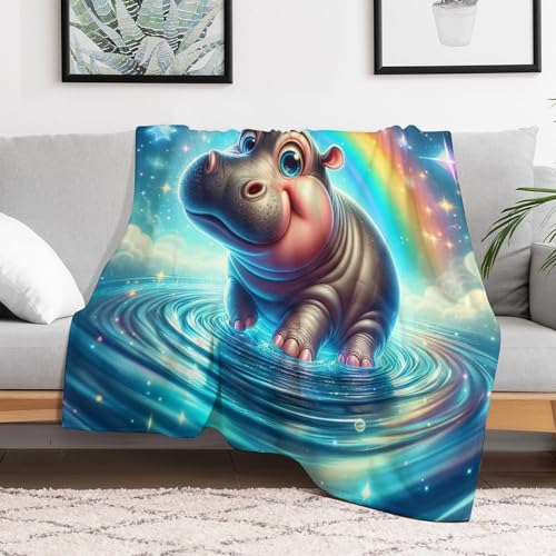 Couverture canapé chaude hippopotame plaid doux lit toutes saisons