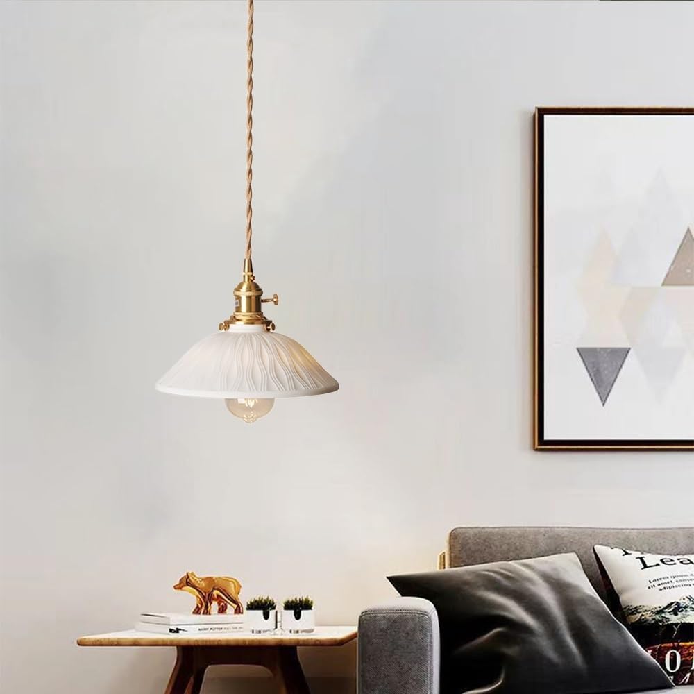 Jadssox Biała ceramiczna lampa wisząca Gold wisząca lampa sufitowa