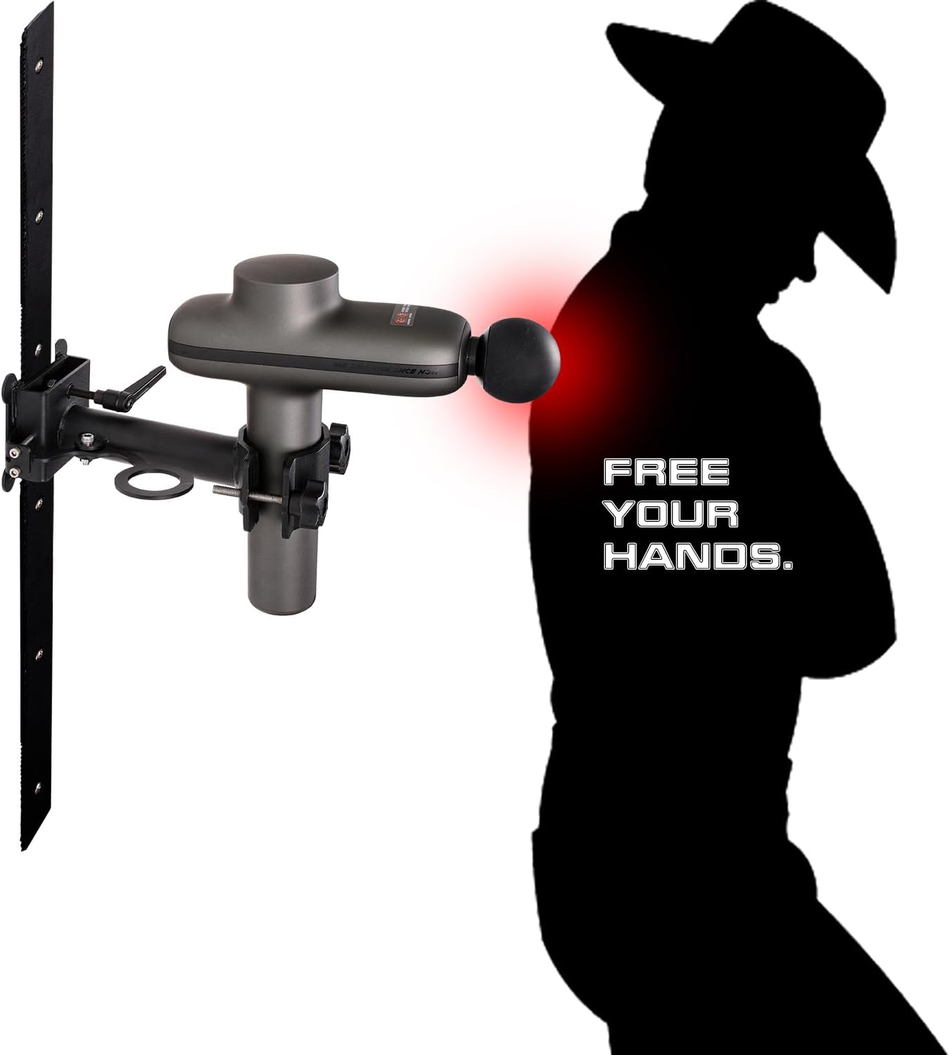 TOPOWN Metal Adjustable Massage Gun Wall Mount Holder, Alloy Steel Back Massager Gun Holder Hands Free Self-Massage with 2 Rails, Accommodates for Most Fascia Guns, Upgrade of Safety and Stability TOPOWN Metal Adjustable Massage Gun Wall Mount Holder, Alloy Steel Back Massager Gun Holder Hands Free Self-Massage with 2 Rails, Accommodates for Most Fascia Guns, Upgrade of Safety and Stability
