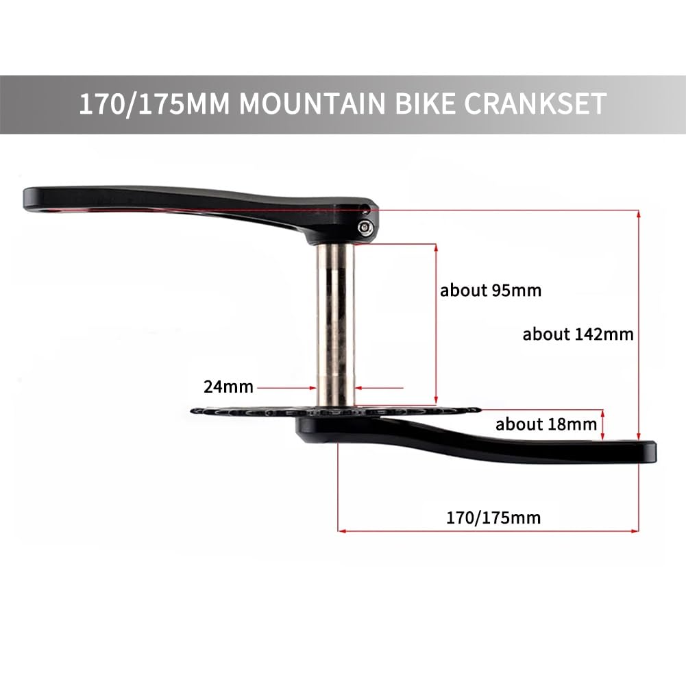 Guarnitura per Mountain Bike 170 mm 175 mm Guarniture Direct Mount Cavi Integrati Bracci Pedivella con Movimento Centrale BSA Adatto a 8-12 velocità Lega di Alluminio Ultraleggera