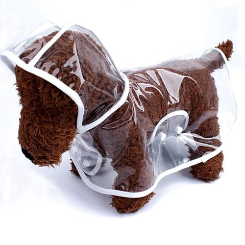 Selena Large Dog Clear Raincoat Pet Plastic Waterproof Jacket Small Medium Puppy Easy Wear Outwear Apparel (XXX-Large,White)