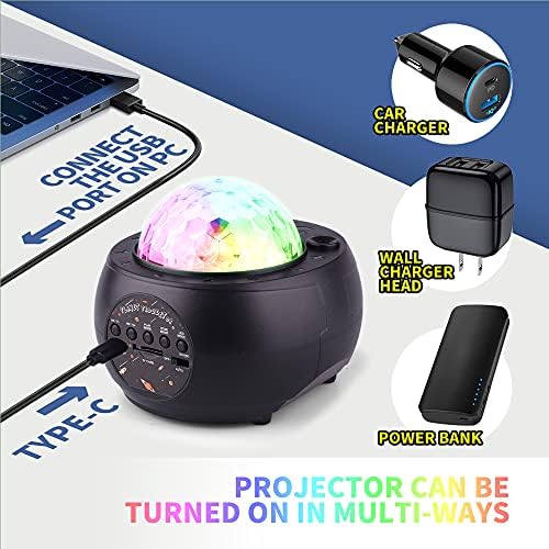 Star Night Light Projector, Galaxy Projector for Bedroom with Remote Control, Galaxy Night Light with Bluetooth Speaker 10 Planets, Timer & Ocean Wave Star Projector for Bedroom Decoration