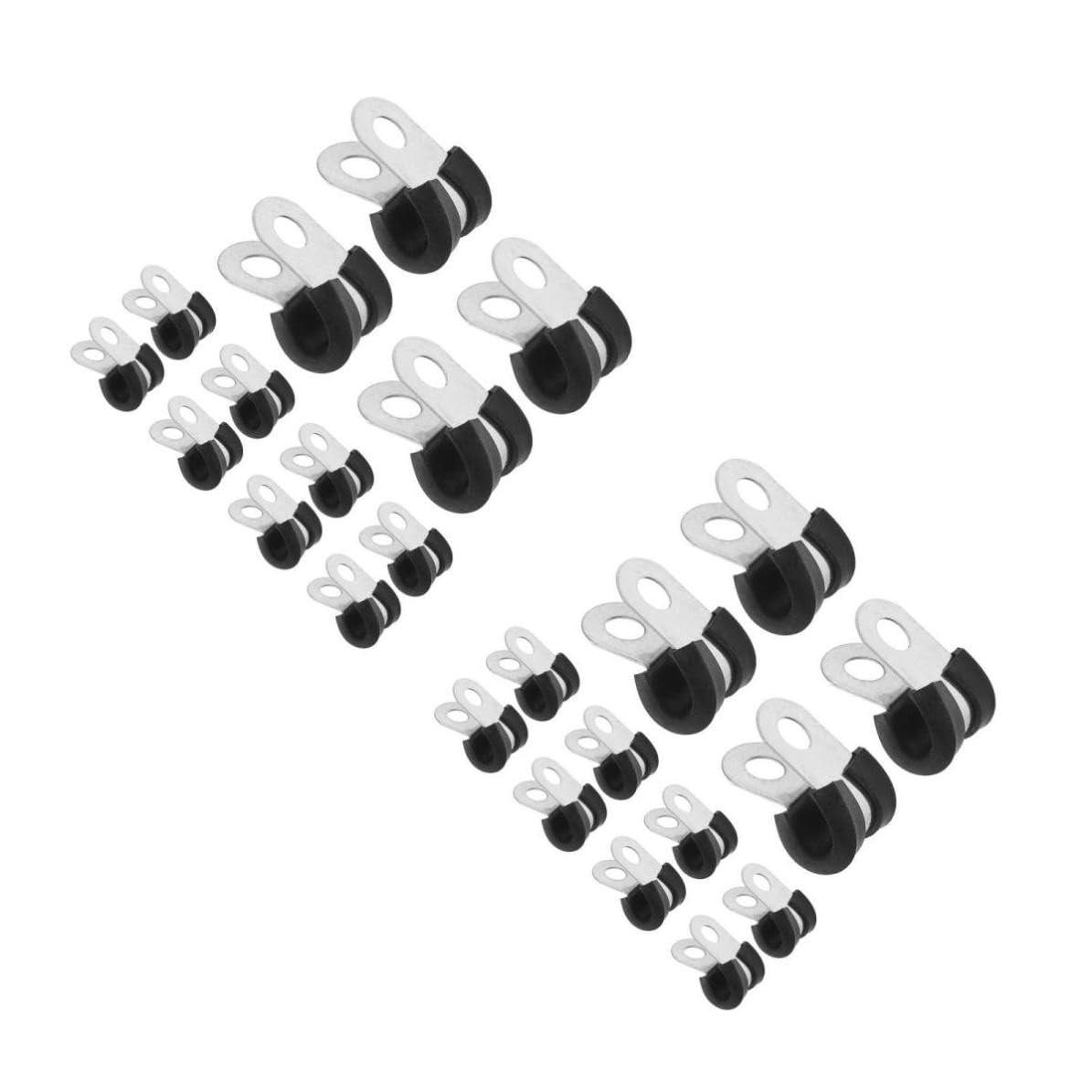 Operitacx 200 Stück Edelstahl R-förmige Kabelklemmen mit 6, 3mm Loch für