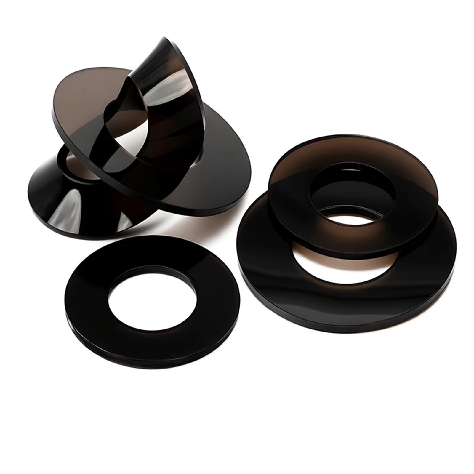 Arandelas planas de PVC Arandela plana Espaciadores anillo junta transparentes plástico negro Tamaños múltiples(Hard,M5x8x1mm(1000pcs))